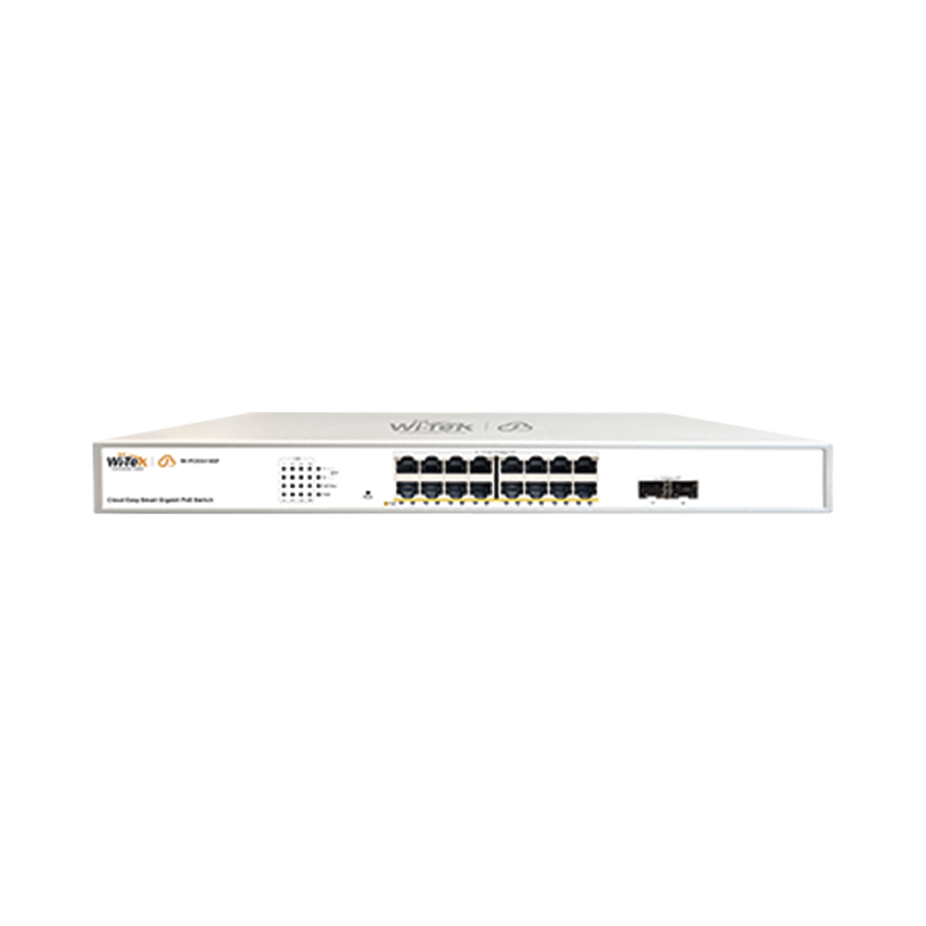 Switch Administrable PoE  / 16 puertos PoE af/at Gigabit /  2 x SFP Gigabit / Administración Cloud Gratuita / Presupuesto 240 W