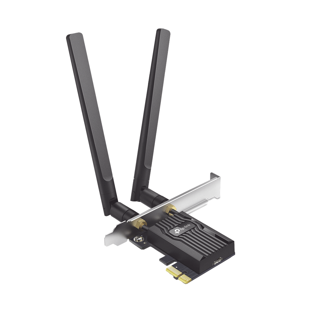 [ARCHER-TX55E] Adaptador PCIe inalámbrico doble banda AX3000 Mbps / Seguridad Inalámbrica WPA3 /Antena de alta ganancia / Tecnología MU-MUMO 2X2 / Soporte de perfil bajo y Altura completa / Bluetooth 5.2