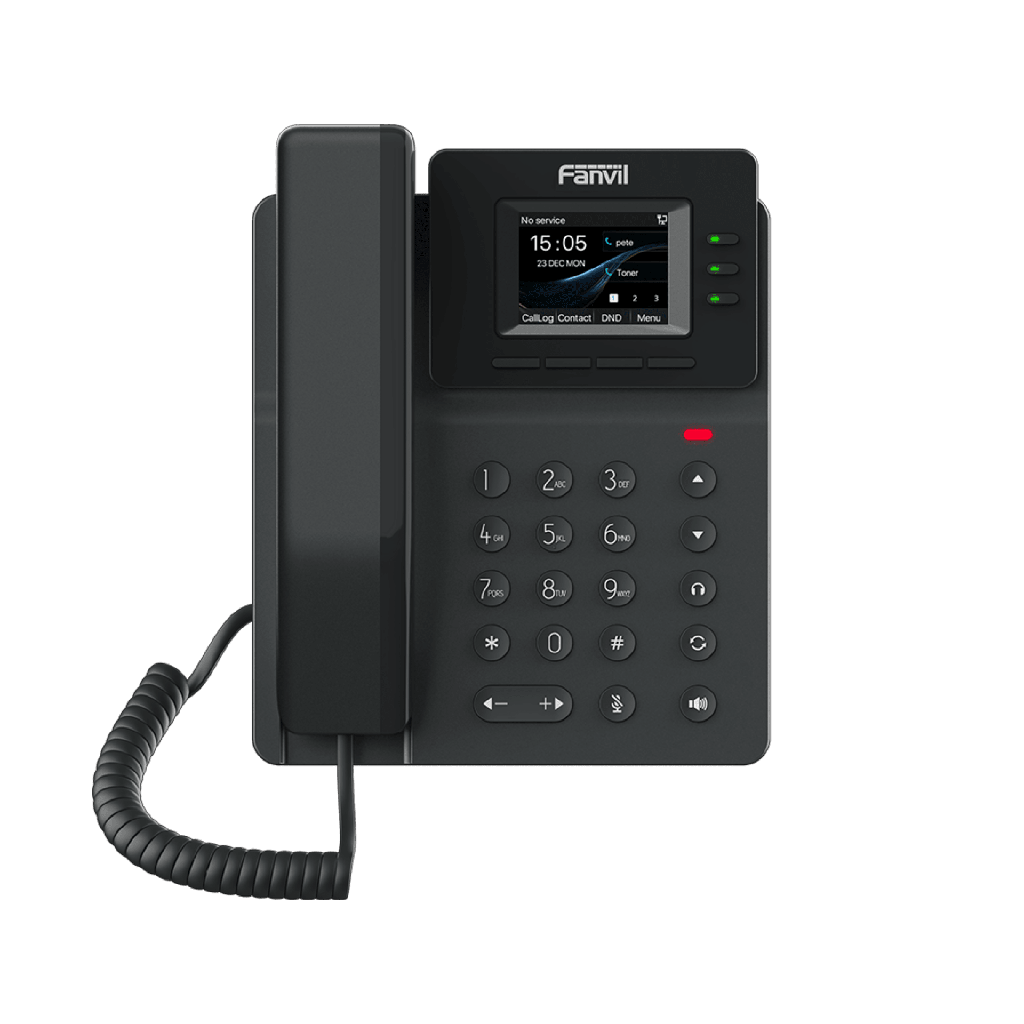 [V60P] Teléfono IP empresarial para 4 líneas SIP con pantalla LCD de 2.4 pulgadas a color, Opus y conferencia de 6 vías, PoE.