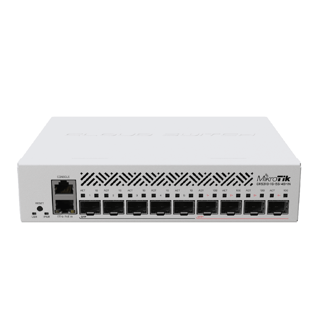 Cloud Router Switch con 1 puerto GbE/ 5 Puertos SFP/ 4 puertos SFP+ Ideal para Enlaces de Alto Rendimiento
