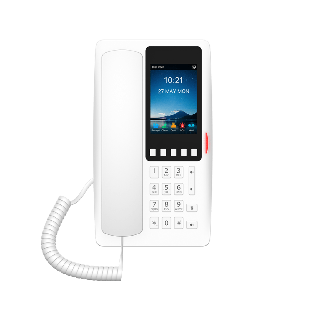 [H6WW] Teléfono IP Wi-Fi Hotelero con PoE, Puerto USB de Carga y Pantalla LCD de 3.5