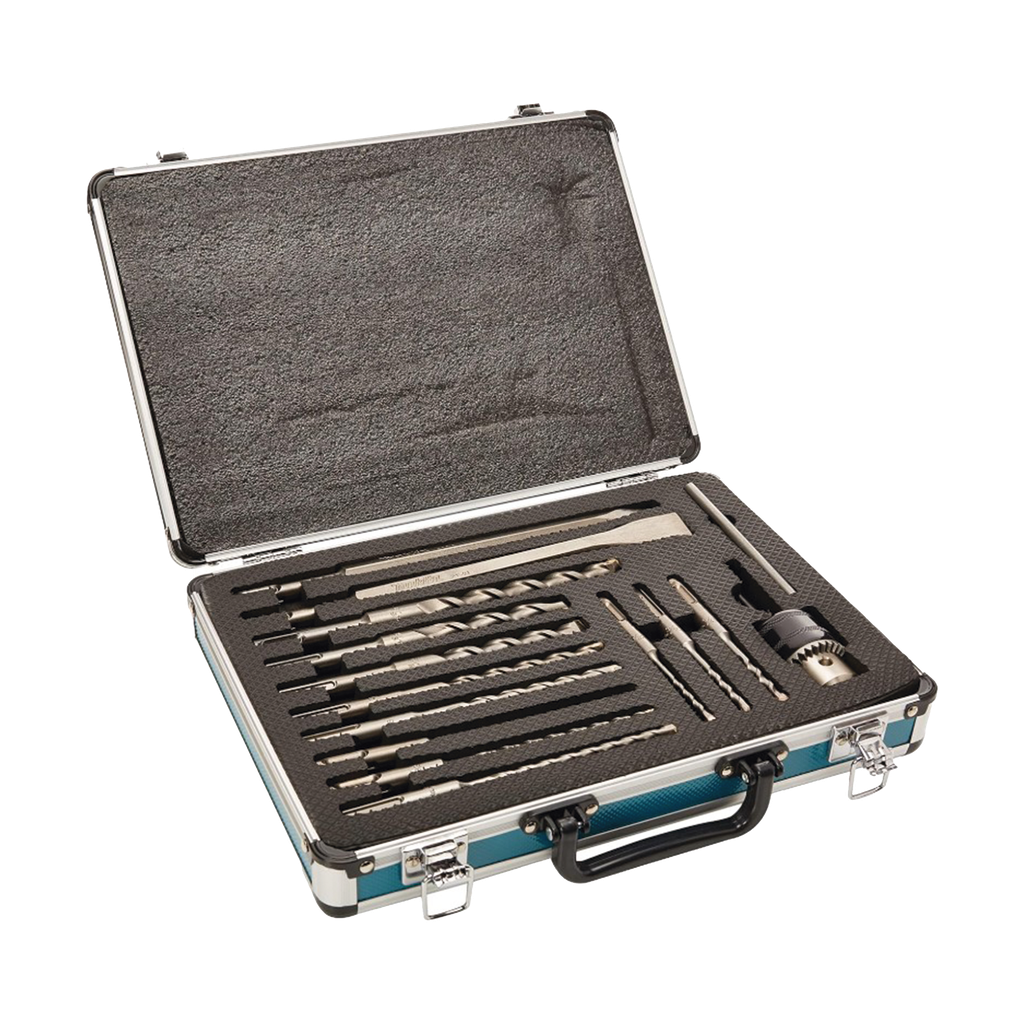 Juego de 14 piezas de Brocas, Cinceles y Broquero SDS Plus Makita