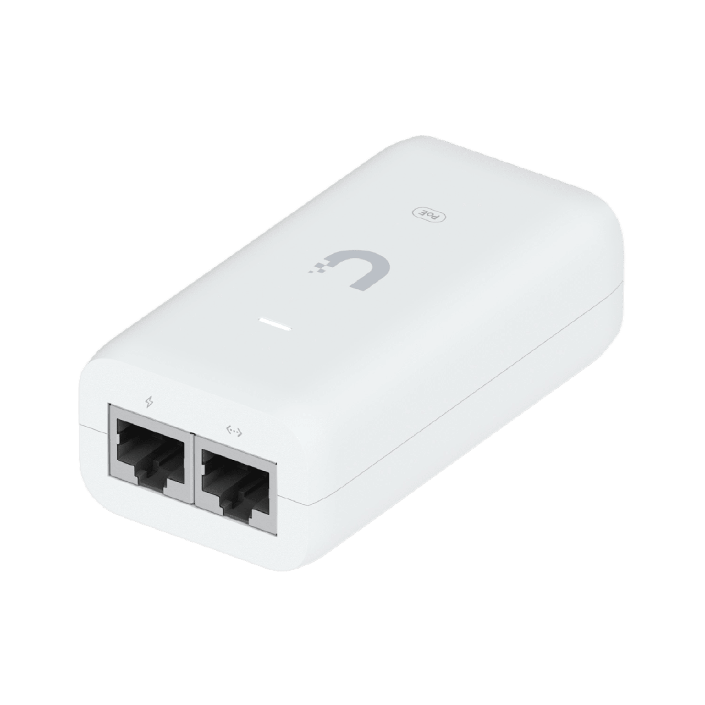 Inyector / Adaptador POE UniFi U-POE (48 VDC, 0.32 A hasta 15W) puerto Gigabit, ideal para equipos UniFi, incluye cable AC