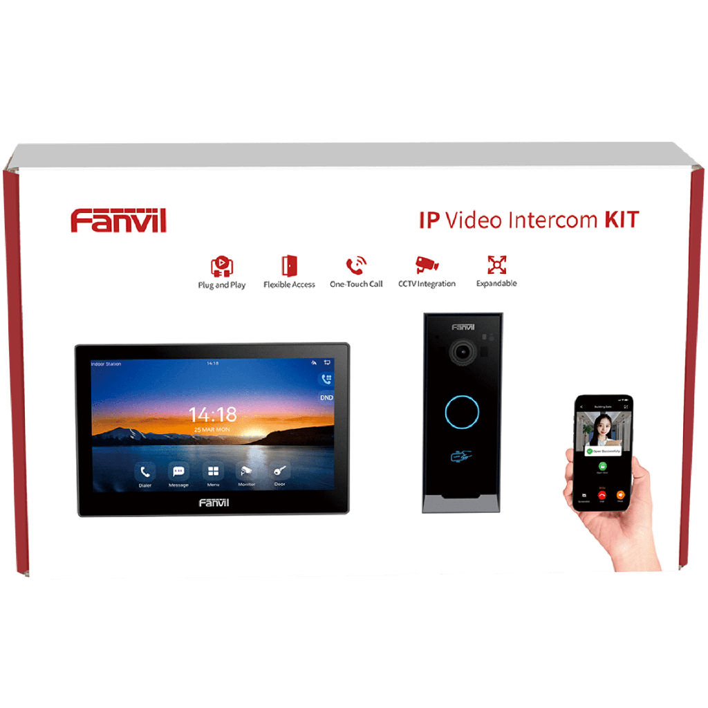[VIK-01] Kit Videoportero IP Fanvil VIK-01, Estación Interior SIP i504W + Frente de Calle i60, Llamadas HD, Desbloqueo Remoto, App Fanvil Link, Wi-Fi 2.4G/5G, PoE