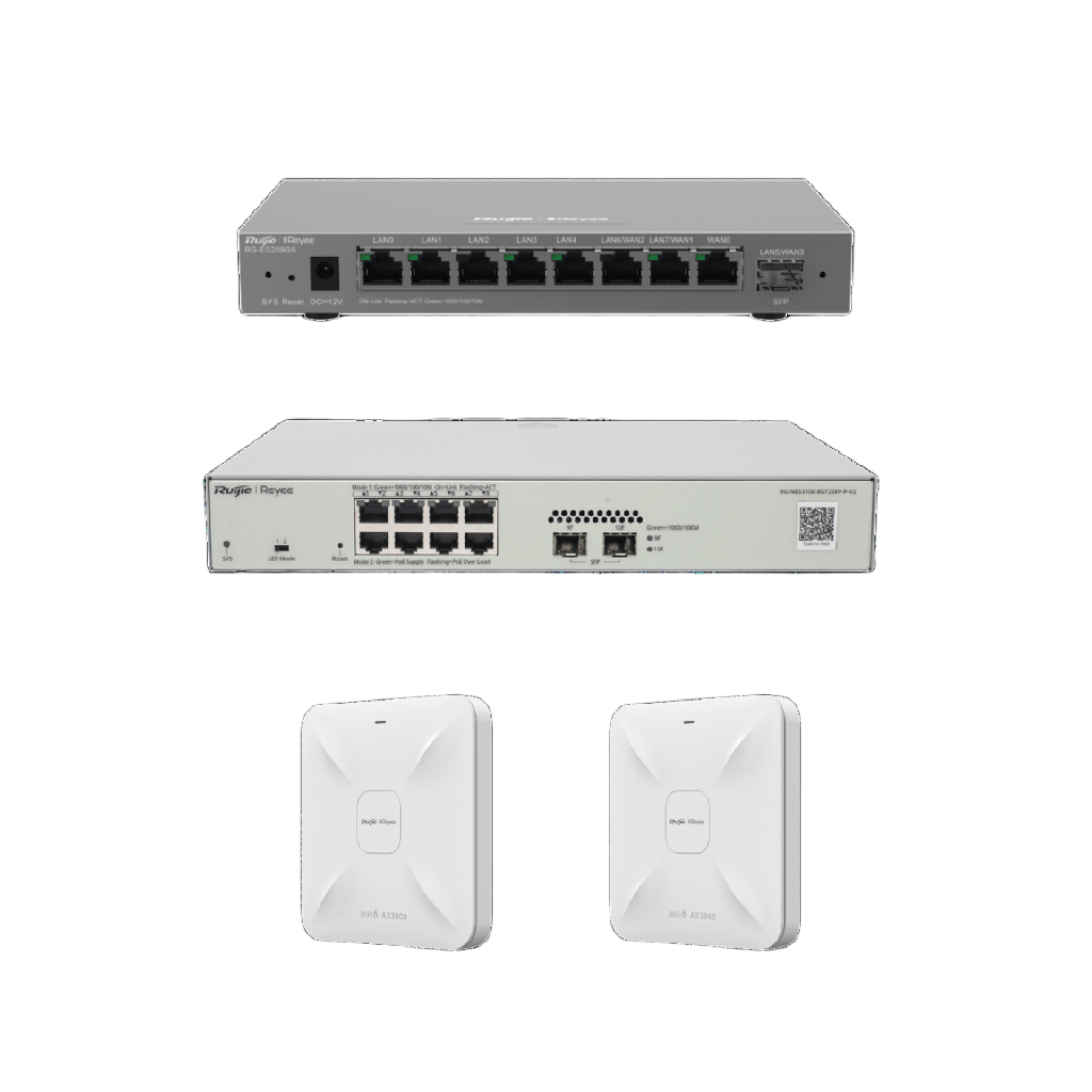 Solución Completa de Red para hasta 200 Clientes y hasta 4 servicios de Internet., Ideal para Iniciar un Proyecto de Hotelería u Oficina