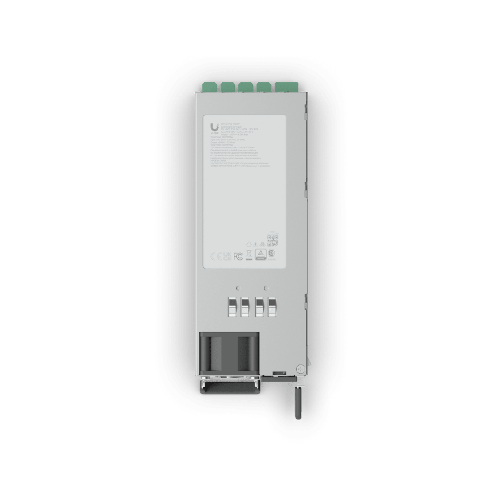 UniFi Enterprise Fuente de Alimentación Segura / 54.5V DC / 18.35A / Potencia Total de Salida 1200W (200-240V) o 1000W (100-120V) / SGCC Acero / NDAA Cumplimiento / Compatibilidad con switch ECS-48-PoE, ECS-24-PoE