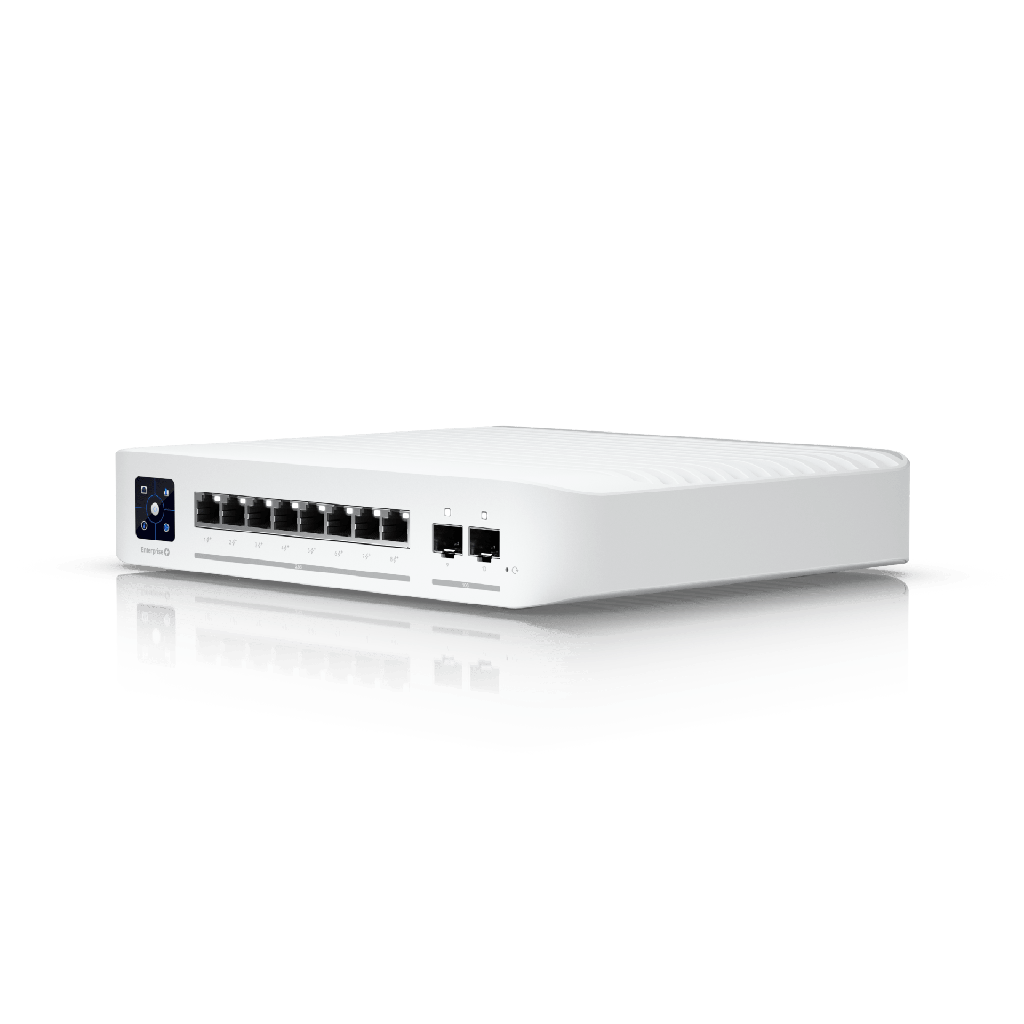 UniFi Switch Empresarial Capa 3 de 8 Puertos PoE 802.3af/at 2.5G + 2 Puertos 1/10G SFP+, 120W, Pantalla Informativa