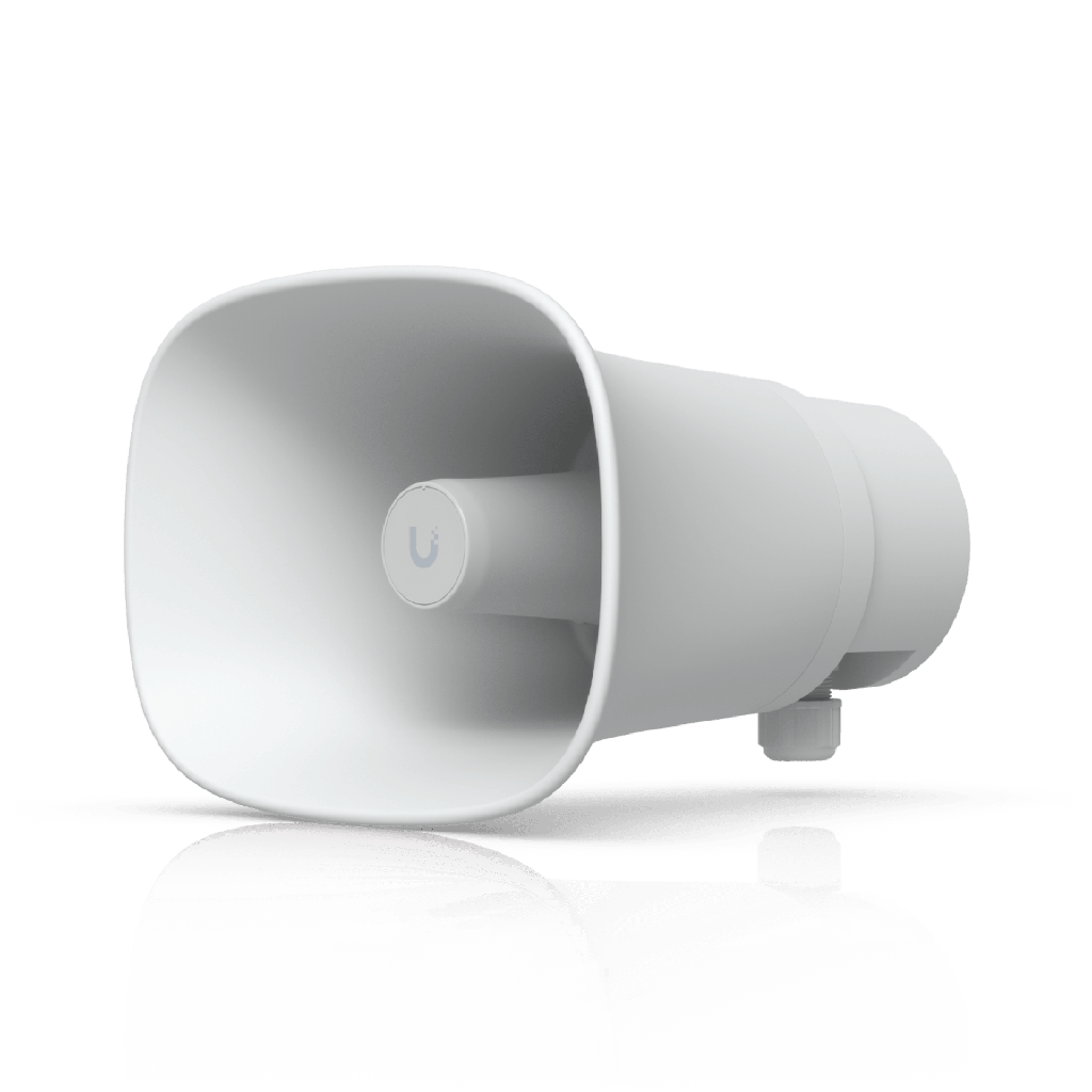 UniFi Protect AI Horn Speaker, Altavoz IP 120 dB, PoE+, Alerta AI Avanzada, Montaje Pared, Esquina y Poste, IP66