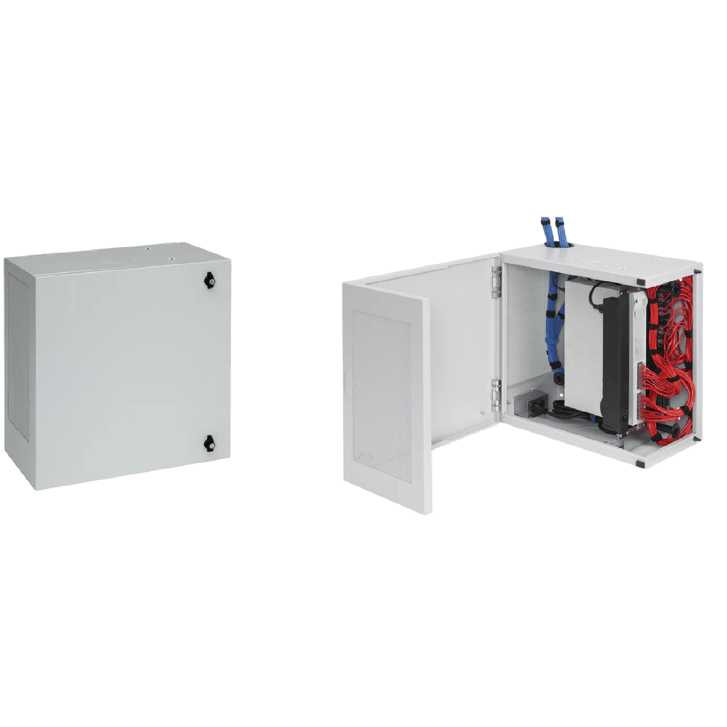 Gabinete de Montaje en Pared L-Box, 914 x 610 x 313 mm, de Acero, 6 UR, Color gris