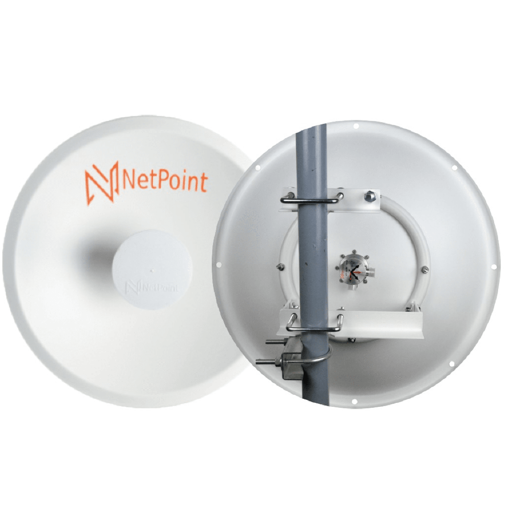 Doble Antena Direccional de alto rendimiento / diámetro de 39.6 cm / 4.9-7.2 GHz / Ganancia 27 dBi / SLANT de 45 ° y 90 ° / Conector N-Hembra / Montaje, jumpers y radomo incluidos.