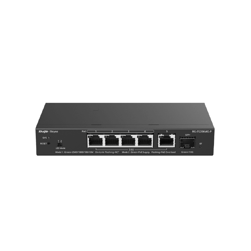 Switch Administrable Capa2 PoE+ con 5 puertos Multi-Gigabit 2.5Gb, hasta 70w PoE