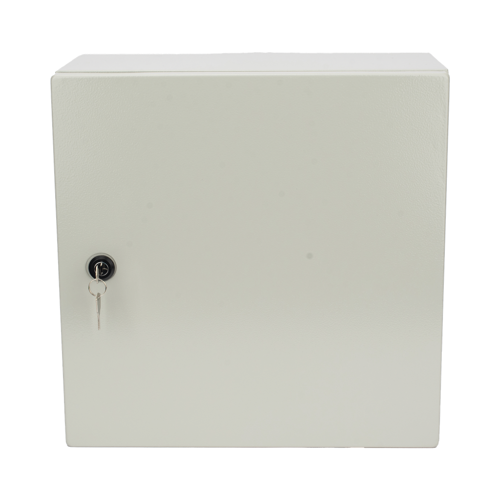 Gabinete de Acero IP66 Uso en Intemperie (400 x 400 x 200 mm) con Placa Trasera Interior de Metal y Compuerta Inferior Atornillable (Incluye Chapa y Llave PST407)