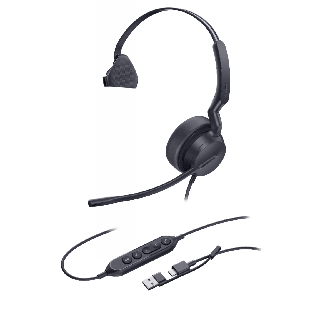 Diadema Alámbrica Yealink UH42 Mono UC con Audio HD y Conectividad USB-C/A
