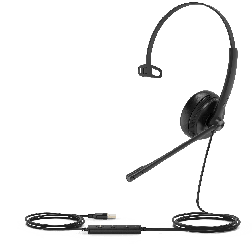[UH34-MONO-UC] Diadema Alámbrica UH34 Mono de Yealink USB Compatible con Teléfonos IP y Computadoras.