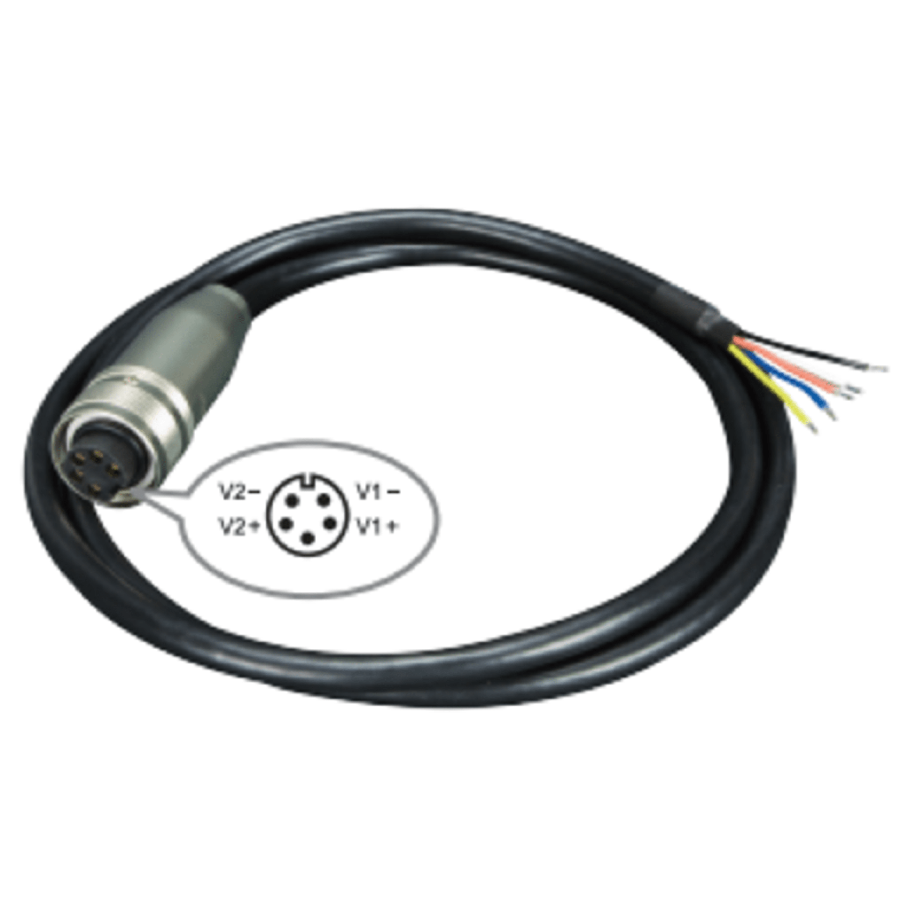 Cable de Alimentación de DC a M23 / Conector Hembra M23 de 5 Pines / Compatible con Switch Industrial M12 / Rango de Voltaje que Soporta 12 ~ 56V DC / Calibre 12 ~ 24 AWG