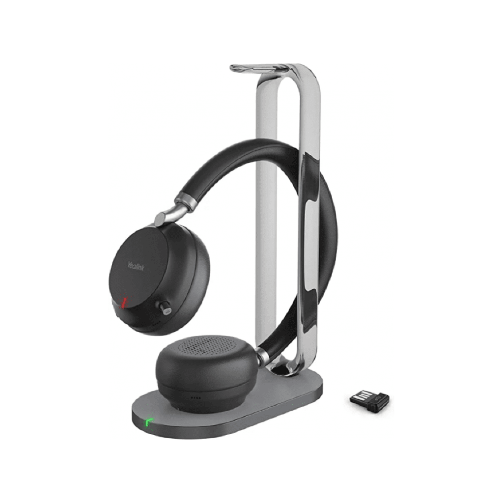 Diadema Inalambrica BH76 Plus With Charging Stand UC Black USB C/A de Yealink con ANC Híbrida y Estación de Carga Premium