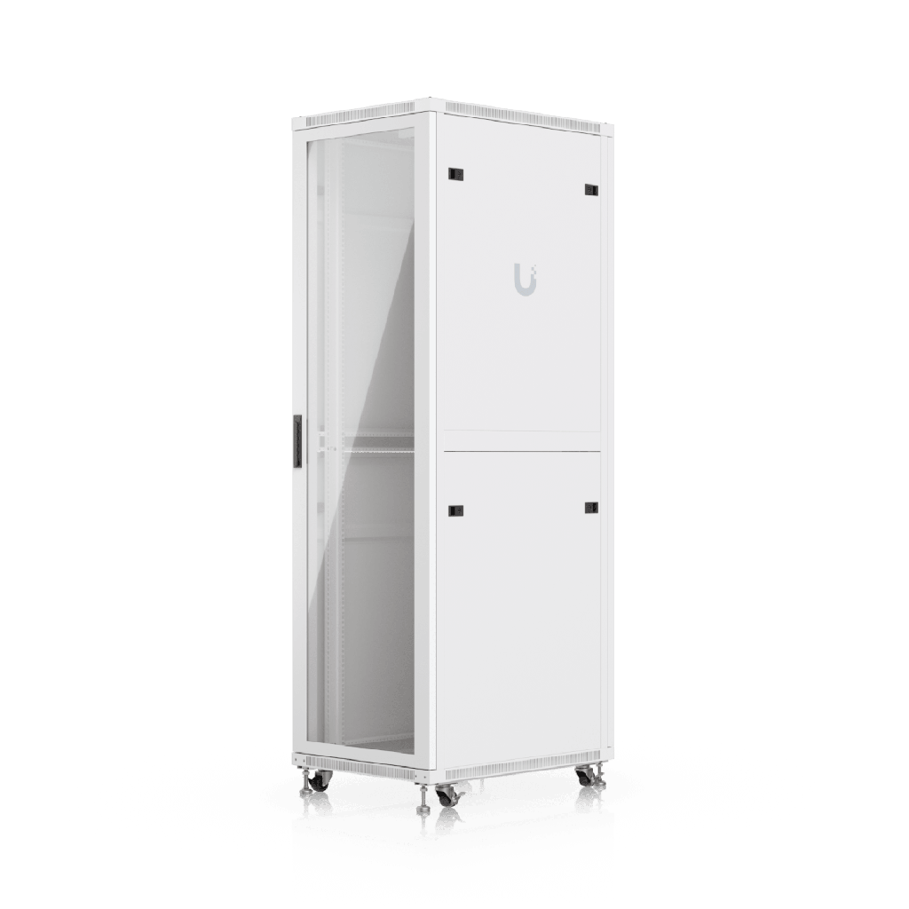 UACC Rack Cabinet 42U (600 × 800 mm) ? Gabinete de Piso Totalmente Ensamblado con Ventiladores Integrados, Paneles Removibles, Ruedas con Seguro y Puerta Frontal de Vidrio Templado