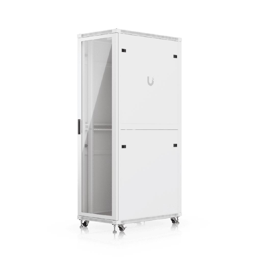 UACC Rack Cabinet 42U (600 × 1000 mm) ? Gabinete de Piso Totalmente Ensamblado con Ventiladores Integrados, Paneles Removibles, Ruedas con Seguro y Puerta Frontal de Vidrio Templado