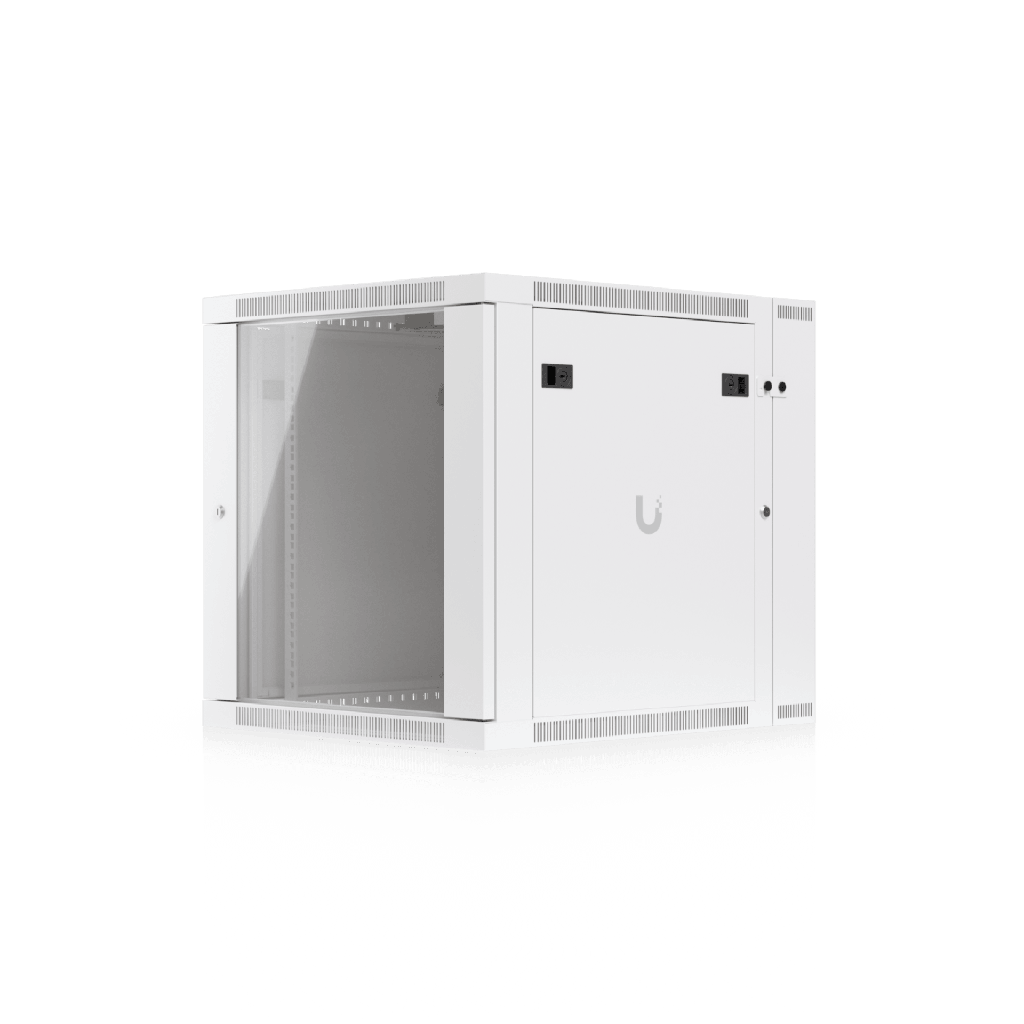 [UACC-RACK-12U-WALL-SW-G] UACC Rack Cabinet 12U (600 x 703 mm) - Gabinete Cerrado para Montaje en Pared con Puerta Frontal de Vidrio Templado, Puerta Trasera Abatible (Swing-Out) y Paneles Laterales Removibles con Llave