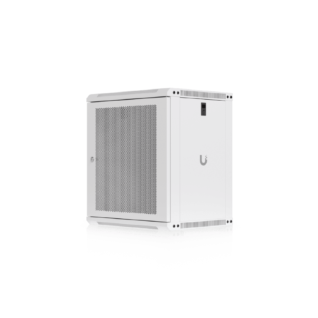 UACC Rack Cabinet 12U (550x 450 mm) - Gabinete Cerrado para Montaje en Pared con Puerta Frontal Perforada, Totalmente Ensamblado con Ventiladores Integrados y Paneles Removibles