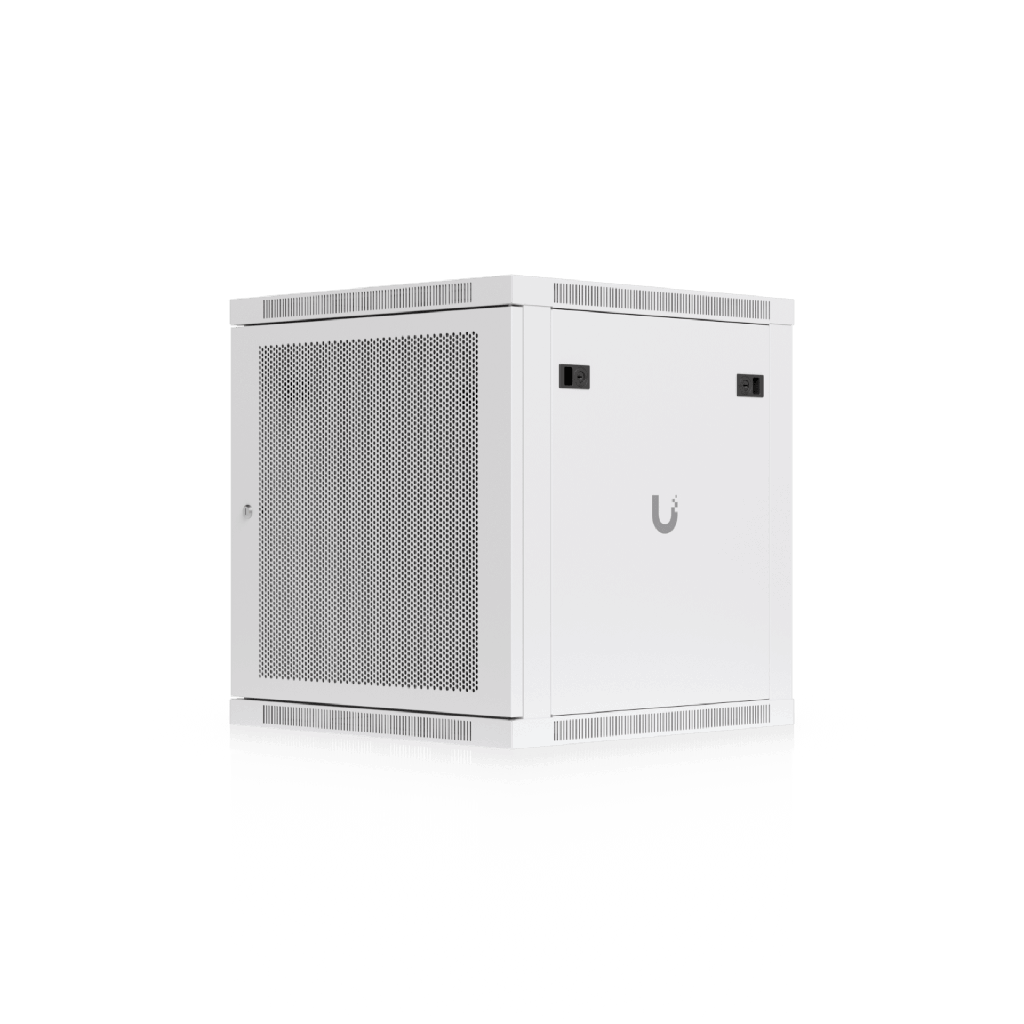 UACC Rack Cabinet 12U (598 x 600 mm) - Gabinete Cerrado para Montaje en Pared con Puerta Frontal Perforada, Totalmente Ensamblado con Ventiladores Integrados y Paneles Removibles