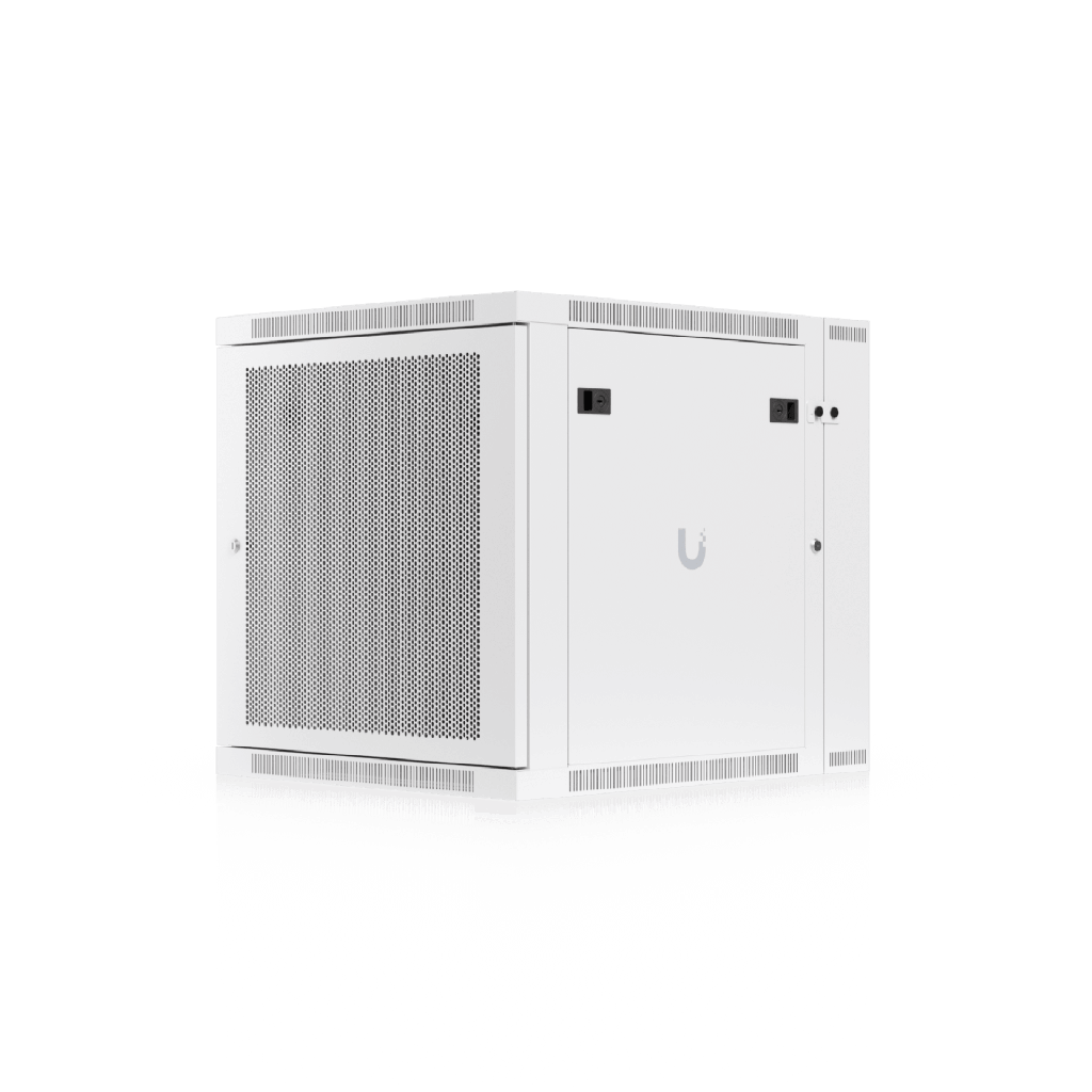 [UACC-RACK-12U-WALL-SW-P] UACC Rack Cabinet 12U (600 x 703 mm) - Gabinete Cerrado para Montaje en Pared con Puerta Frontal Perforada, Puerta Trasera Abatible (Swing-Out) y Paneles Laterales Removibles con Llave