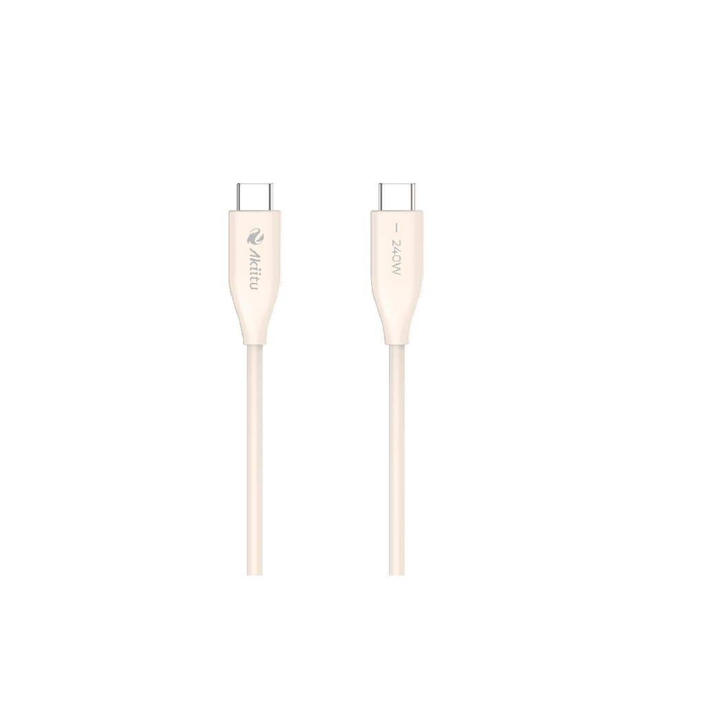 Cable de Carga USB-C a C / 1.5 Metros  / Tecnología GaN (Nitruro de Galio / Fast-Charging / Potencia 60W / Velocidad Transferencia 480 Mbps / Material Silicona No Tóxica /  Conector Aluminio Anodizado