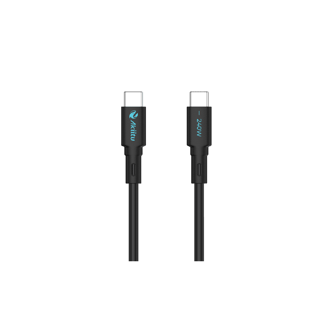 Cable de Carga USB-C a C / 1 Metro / Tecnología GaN (Nitruro de Galio) / Fast-Charging / Potencia 240W / Velocidad Transferencia 480 Mbps / Material / Conector Aluminio Anodizado