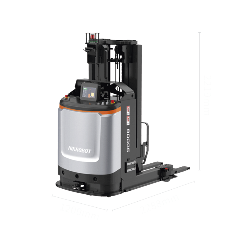 Robot Móvil de Montacargas MR-F5-1600-HI(CE) / Capacidad de Carga 1600 kg / Navegación SLAM / Velocidad Máxima 1.5 m/s / Elevación 3000 mm / Wi-Fi / Auto-Carga / Protecciones de Seguridad Múltiples