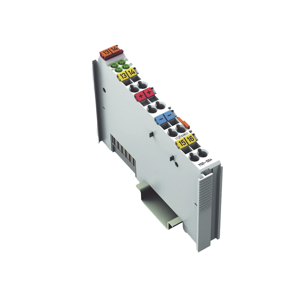 Módulo de Salida Digital WAGO-I/O-SYSTEM, 4 Canales 24 V DC, 0,5 A por Canal, Protección contra Cortocircuito, Aislamiento Galvánico 500 kV, CAGE CLAMP®, Montaje Carril DIN