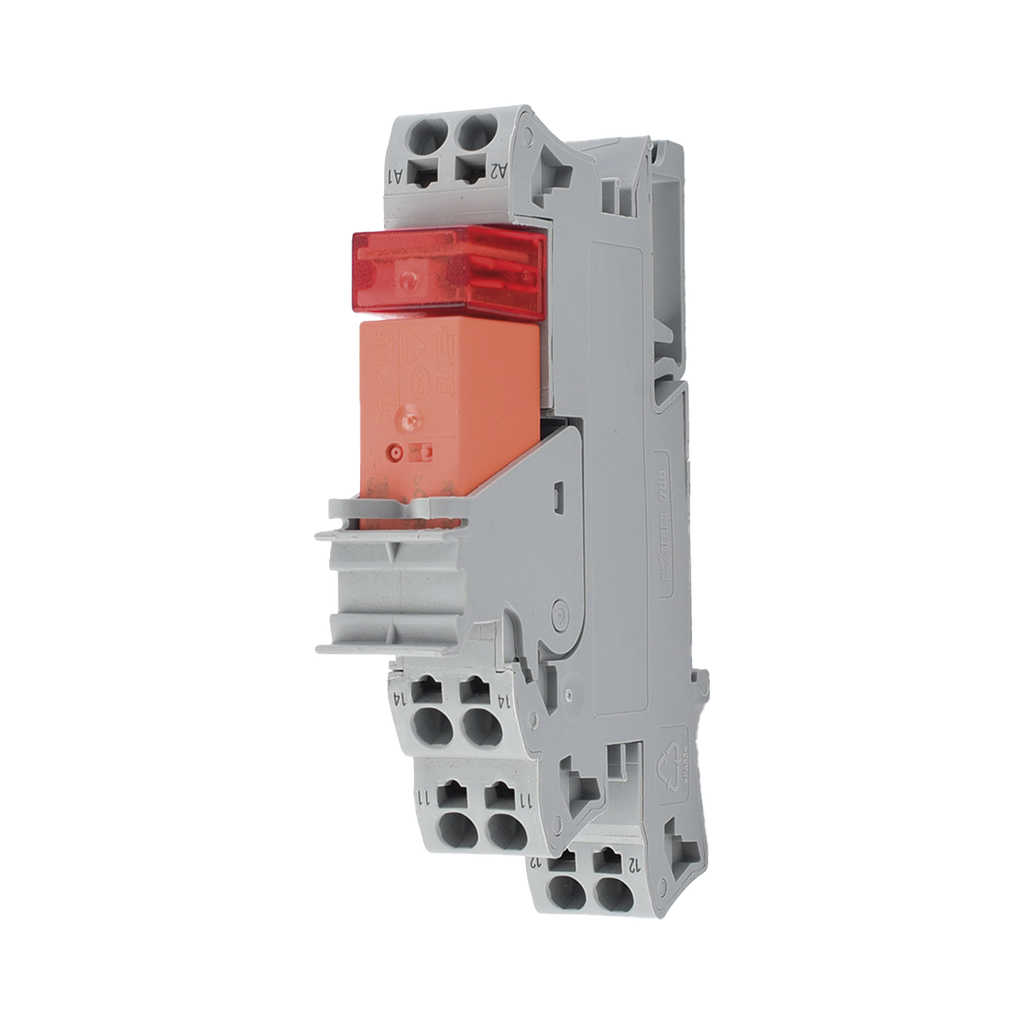 Módulo con Relé / 115V AC / 16A Permanente / 1 Inversor / LED Rojo / Push-in CAGE CLAMP® / Montaje Carril DIN / IP20