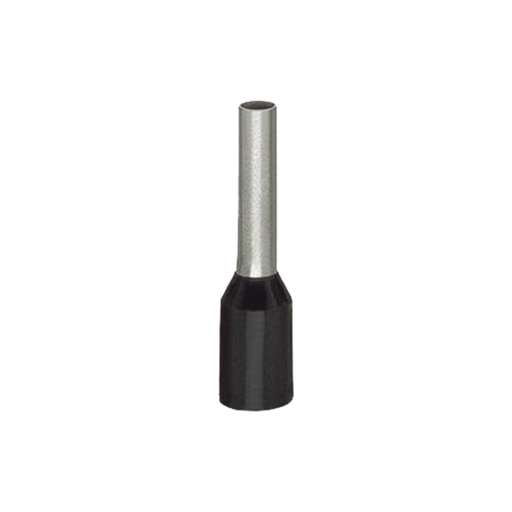 [216-244] Terminal Crimpado Hermético / 1.5 mm² AWG 16 / Hembra con Camisa Plástica / Estanco al Gas / Cobre Electrolítico / Negro