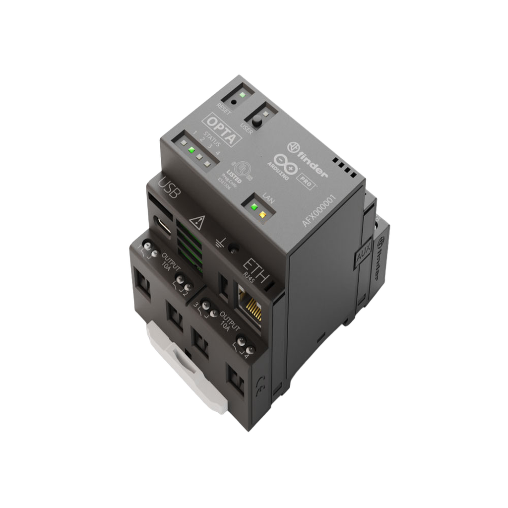 PLC Industrial Arduino Opta / Micro PLC con IoT Industrial / STM32H747XI Dual-Core / 8 Entradas Analógicas-Digitales / 4 Relés 10A / Ethernet / RS485 / WiFi-Bluetooth / IEC-61131-3 / IP20 / cULus-ENEC-FCC-CE