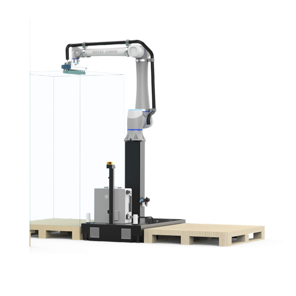 Solución de Paletizado Dobot / Carga Máxima 20 kg / Cadencia 8-13 Piezas/min / Visualización 3D en Tiempo Real / Configuración en 30 Min / IP54