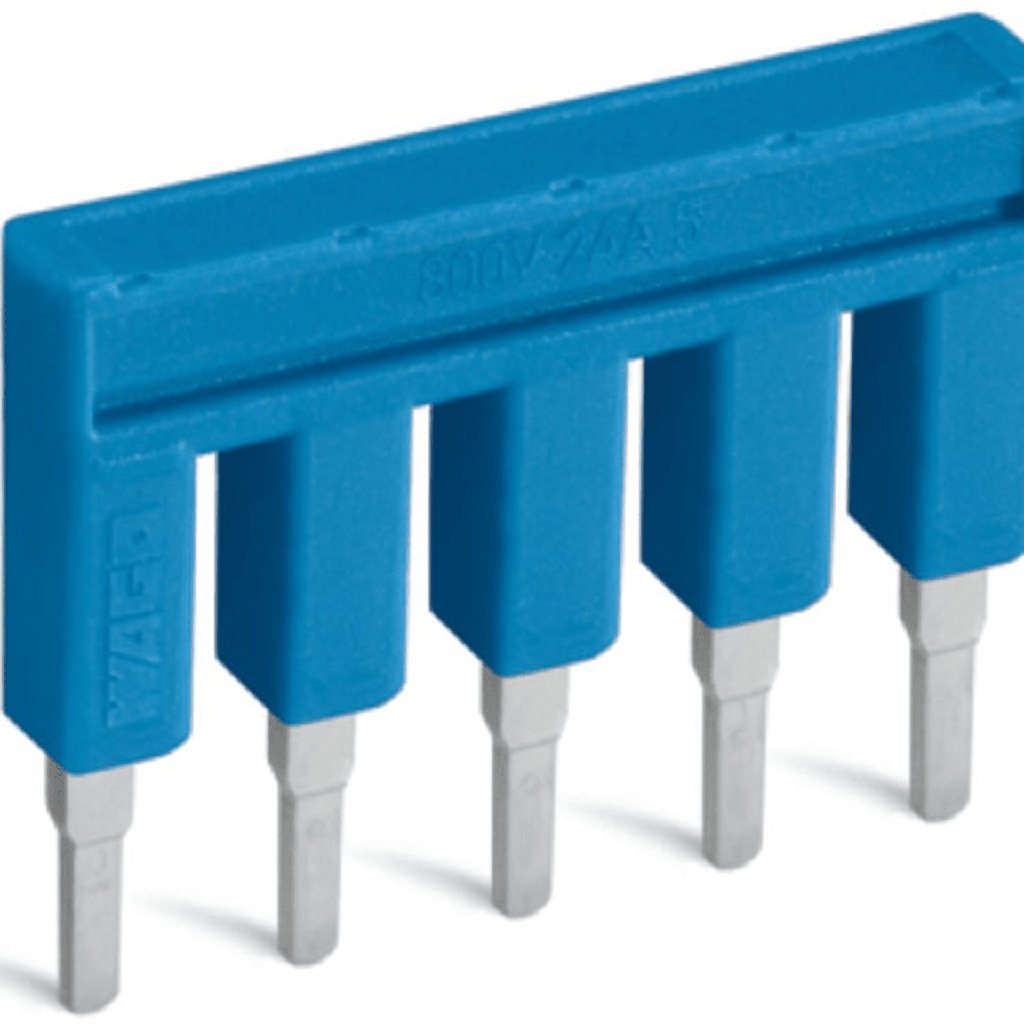 Puente Eléctrico / 10 Polos / Aislado Azul / 25A 800V / Certificación Ferroviaria / Material Rodante DIN EN 50155 / Resistente a Vibración y Choque