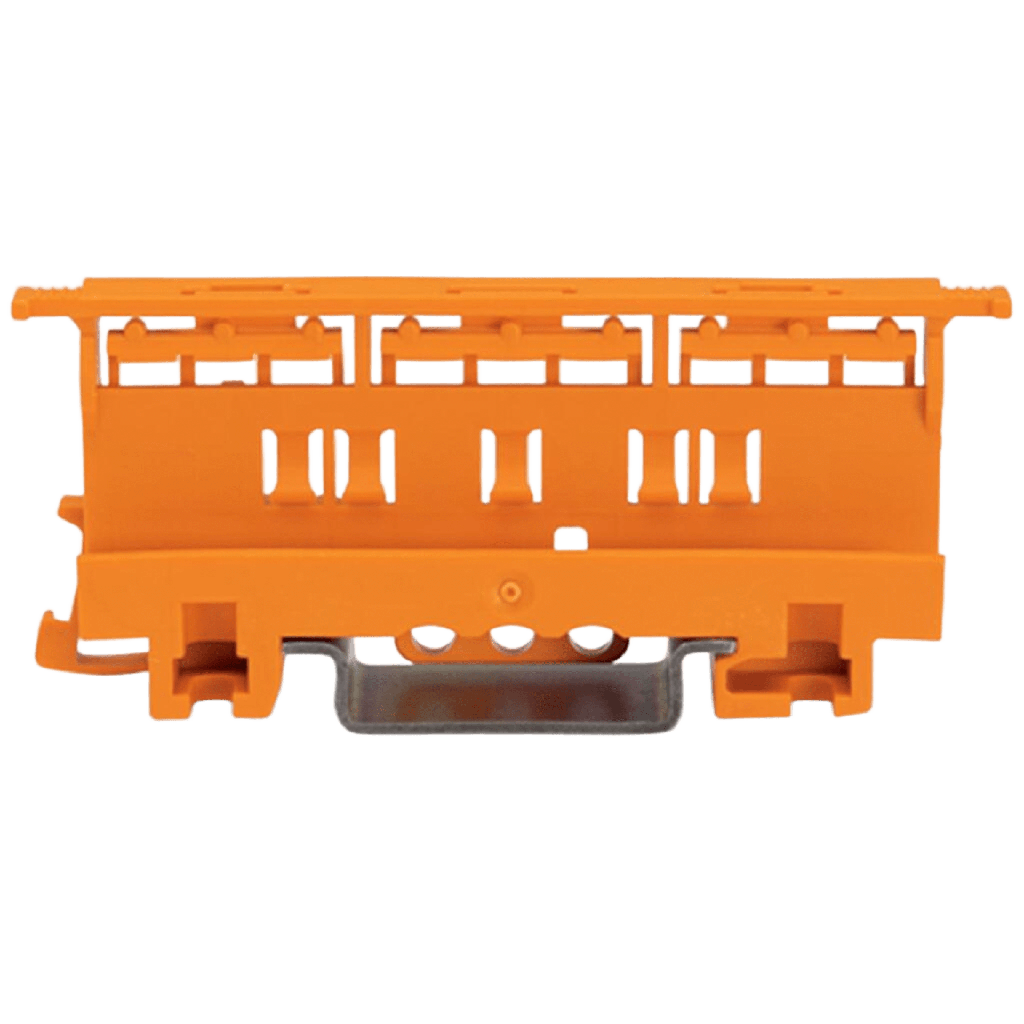 Adaptador de Fijación WAGO Serie 221, 6 mm², Montaje Carril DIN 35/Atornillado, Color Naranja, Poliamida PA 66 V0, 19.3 mm Ancho