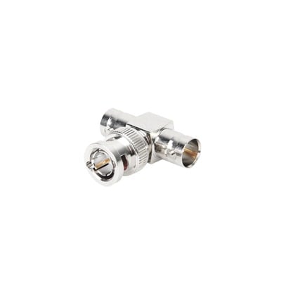 [RFB-1730] Adaptador en T para 75 Ohm de Conector BNC Macho a Doble BNC Hembra, Níquel/ Oro/ Teflón.