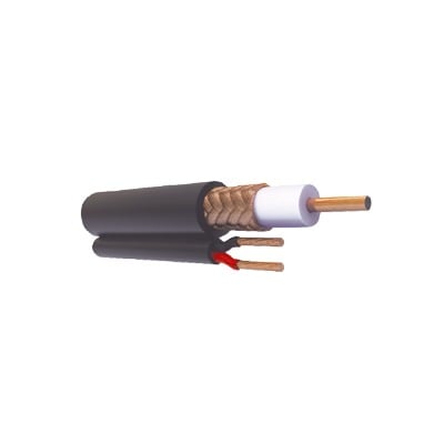 [RG-59-V-CCA] ( venta x metro ) Cable coaxial RG59 Siamés, Malla de Cobre y Aluminio, HECHO EN MÉXICO, Optimizado para HD+ 2 hilos calibre 20.
