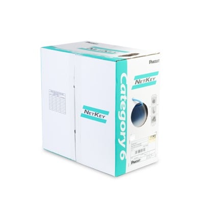 [NUR6C04IG-C] Bobina de Cable UTP de 305 m. de Cobre, NetKey, Gris Claro, Categoría 6 (24 AWG), 1000Mbps,  Riser (CMR), de 4 pares