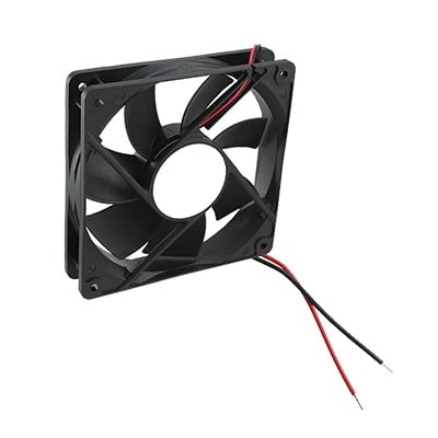 [259-1472-ND] Ventilador Anticondensante Axial Cuadrado, 12Vcc, 120x120x25 mm, 75.0 CFM, 1.9 W, 161 mA, 2200 RPM.