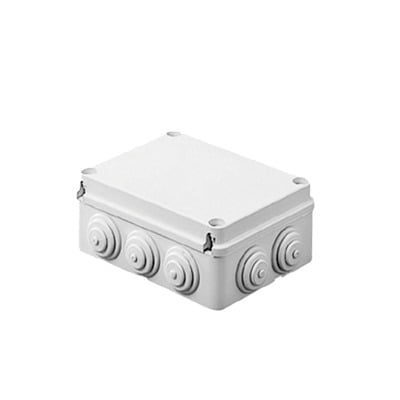 [GW-44-009] Caja Estanca de PVC Para Derivación y Conexión, 12 Entradas, Tapa Atornillada, 300x220x120 mm  (Área interna), Uso Exterior IP55, Material que no Propaga el Fuego y Libre de Hálogenos