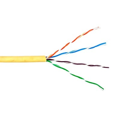 [6360-1102/1000] Bobina de Cable de 305 Metros UTP Cat6 Riser / Color Amarillo / UL, CMR, Probado a 350 Mhz / Para Aplicaciones de CCTV, Redes de Datos, IP megapixel, Control RS485