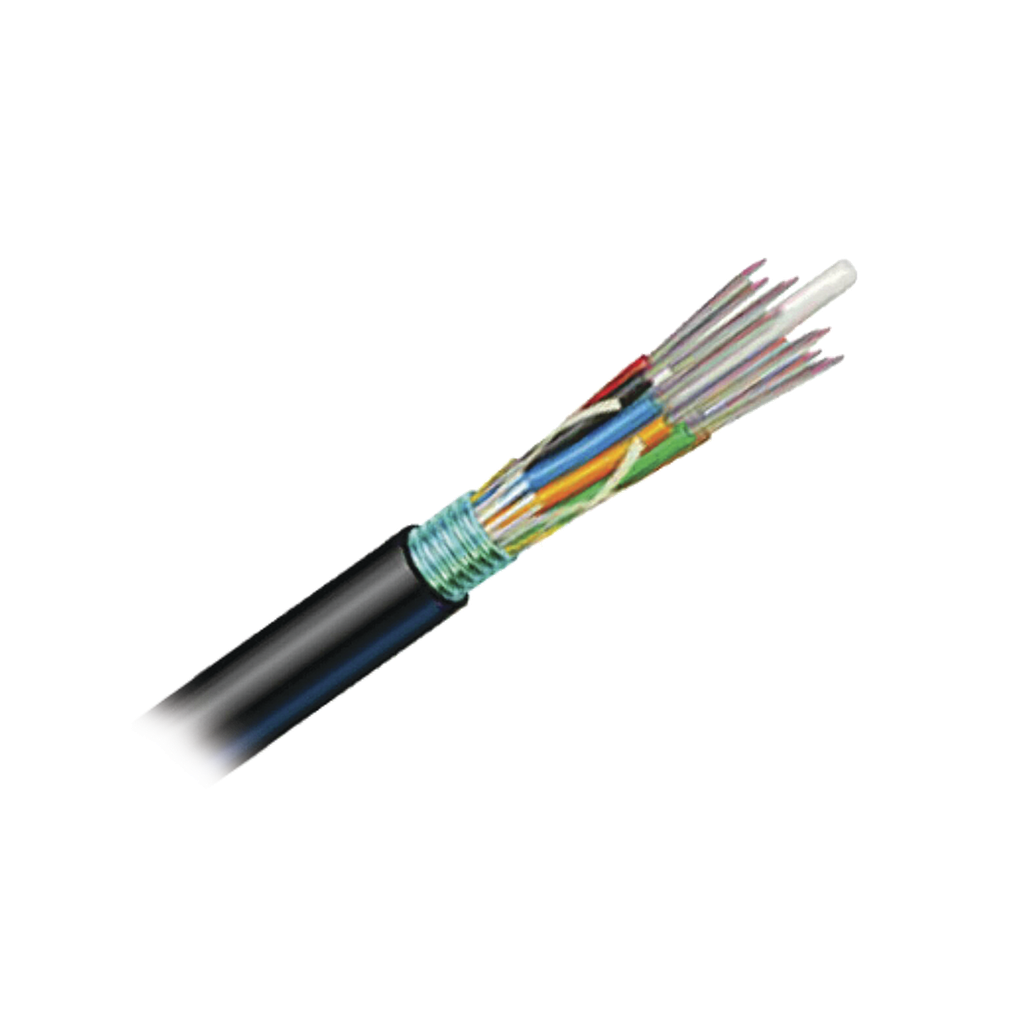 [9PE8C012G-E201A] Cable de Fibra Óptica de 12 hilos, OSP (Planta Externa), No Armada, Gel, MDPE (Polietileno de media densidad), Monomodo OS2, 1 Metro