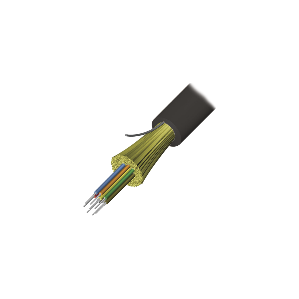 [9GD8P006D-E201A] Cable de Fibra Óptica de 6 hilos, Interior/Exterior, Tight Buffer, No Conductiva (Dielectrica), Plenum, Monomodo OS2, 1 Metro