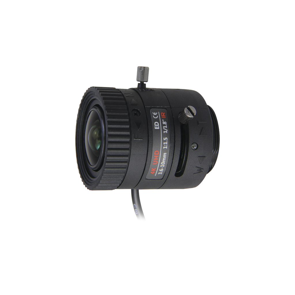 [SYS-03610-DIRS] Lente Varifocal 3.6-10 mm / Resolución 4K / Iris Automático / Día/Noche / Formato 1/1.8.