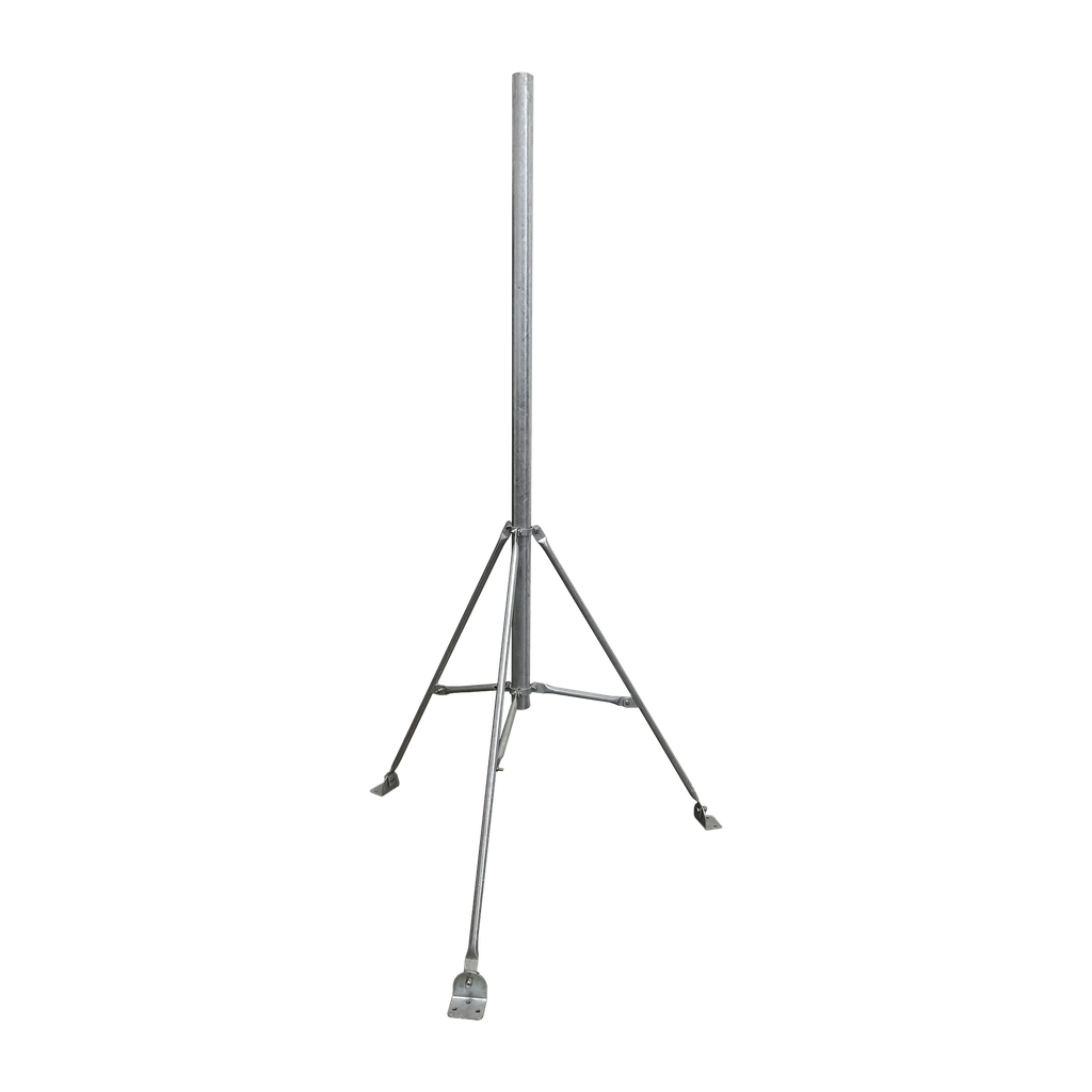 [SM-TR1.5] Mástil de 2 x 1.5 metros con Tripie para Instalación en losa. Acero Galvanizado en Caliente.