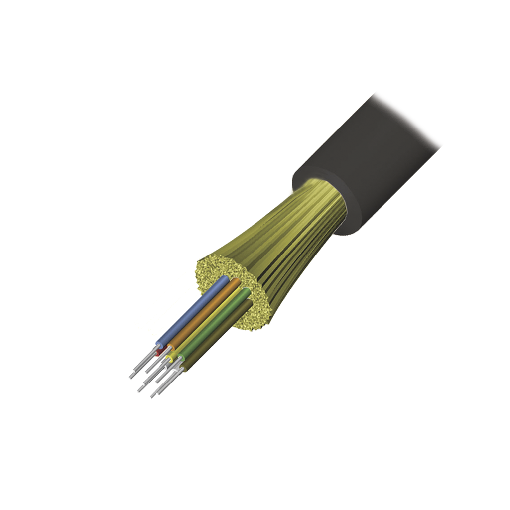 [9GG8H006D-E201M] Cable de Fibra Óptica de 6 hilos, Interior/Exterior, Loose Tube, No Conductiva (Dieléctrica), LS0H, Monomodo OS1/OS2 9/125, 1 Metro