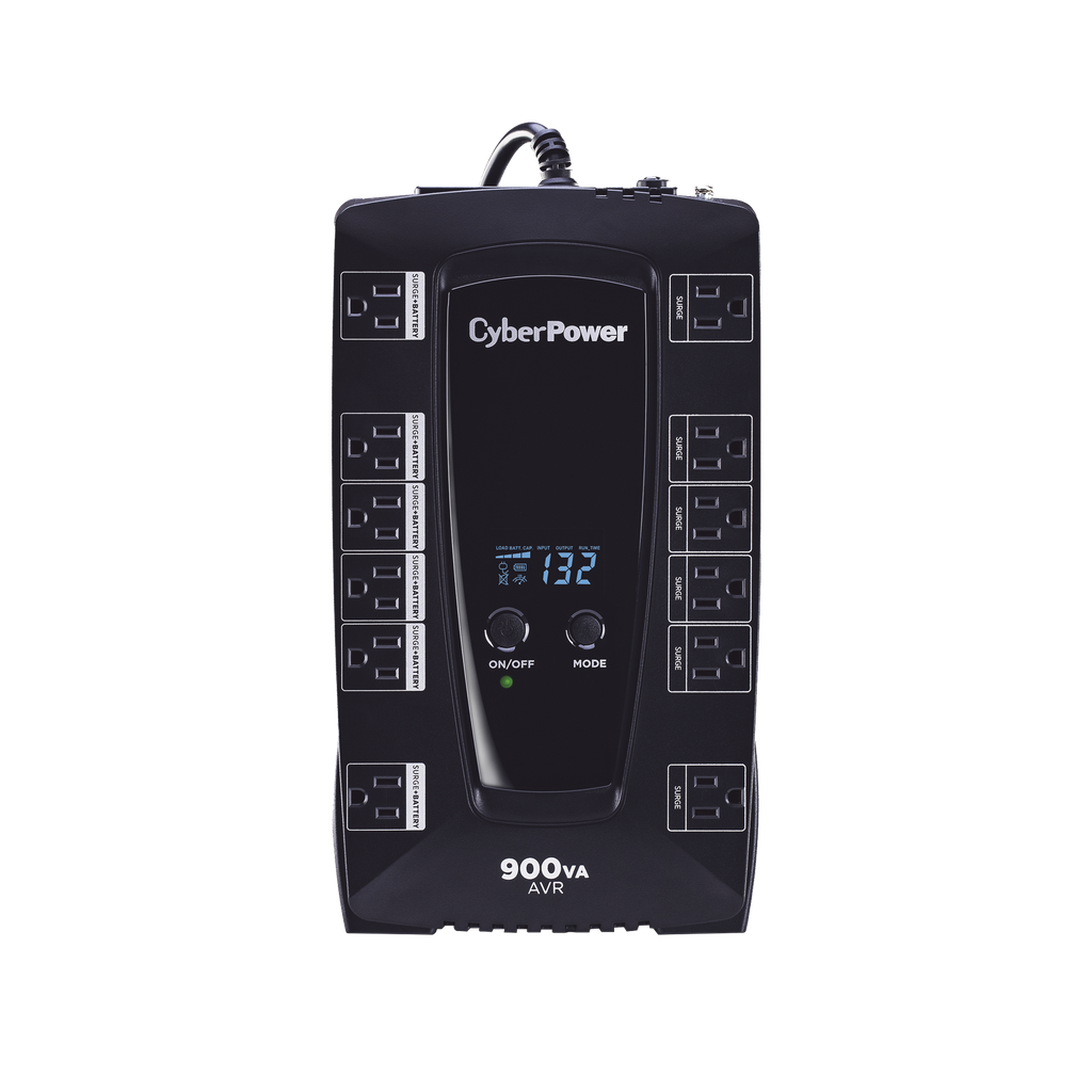 [AVRG900LCD] UPS de 900 VA/480 W, Topología Línea Interactiva, Entrada 120 Vca NEMA 5-15P, Tipo Gabinete Compacto, Con 12 Tomas NEMA 5-15R