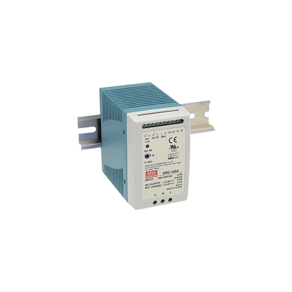 [DRC-100-A] Fuente de poder Riel Din 12V, 100W con Cargador de Batería