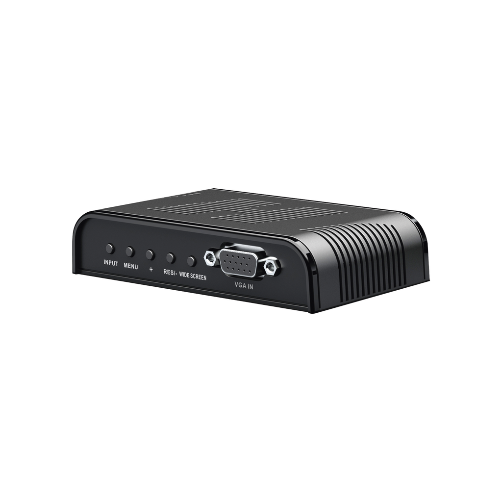 [TT7505] Convertidor de S-VIDEO, BNC (CVBS), VGA a VGA /  Resolución 1080P @60Hz / Soporta ajuste de Brillo, contraste, saturación de color / Alimentacion incluida.